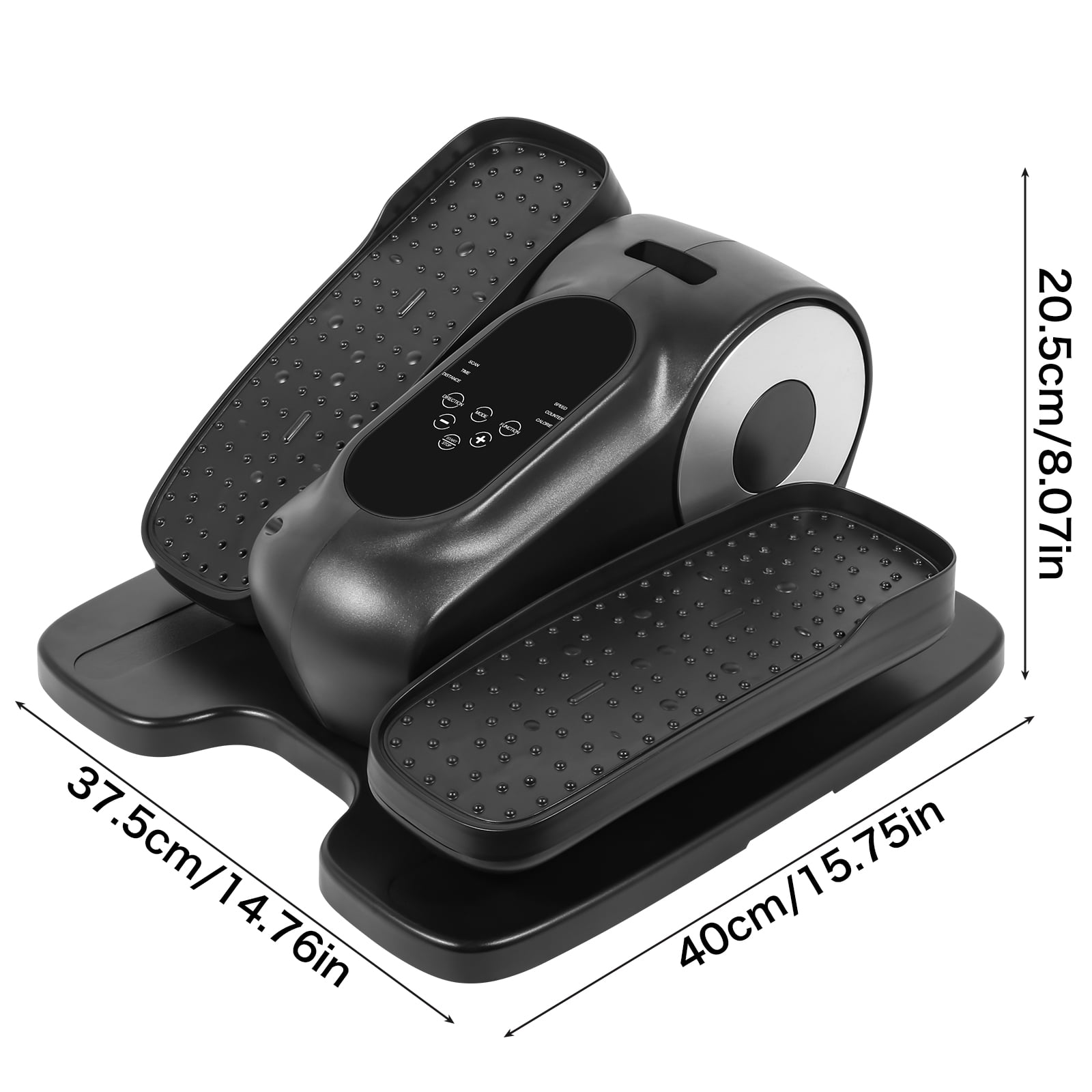 Under Desk Elliptical Machine, Portable & Quiet Seated Leg Exerciser, 12 Speeds with LCD Display & Remote, Compact Fitness for Seniors & Home Office, Black