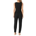 thumbnail image 3 of INSPIRE CHIC Women's Pajamas Loungewear Knit Sleeveless V Neck Tank Tops with Pants Pajamas Set M Black, 3 of 6
