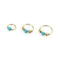thumbnail image 3 of Turquoise Beaded Ear Bone Nail Copper Geometric nose pierce open Nose Rings Clips Lip Body Piercing Stud Earring Jewelry, 3 of 9