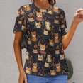 thumbnail image 6 of Cute Cats in Cups Pattern Women's Short Sleeve Tops Casual Blouses T Shirt, 6 of 6