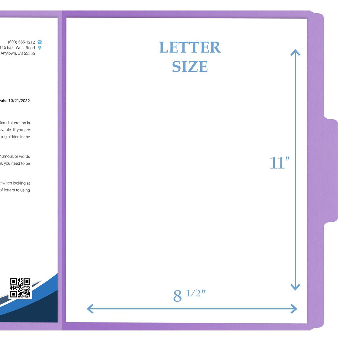 Lavender Color File Folders, 1/3 Cut Top Tab, Letter Size, Perfect for Organizing Documents in File Drawers, Box of 100