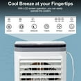 thumbnail image 3 of 461CFM Portable Air Cooler, 5.28 Gal/20L Evaporative Swamp Cooler, 3-IN-1 Cooling Fan with Scroll Casters, Remote Control, 3 Speeds, 12H Timer & 4 Ice Box, Humidifying Oscillating Fan, 3 of 10