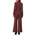 thumbnail image 3 of INSPIRE CHIC Business Suit for Women's 2 Piece Collarless Matching Set Work Outfit Blazer and Pants Sets M Dark Red, 3 of 6