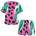 thumbnail image 3 of Leopard Print Pattern Pajama Set for Women 2 Piece Sleepwear Loungewear Short Sleeve, 3 of 7