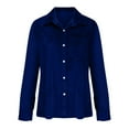 thumbnail image 5 of Diufon Womens Velvet Button down T Shirts Solid Color Blouses with Pocket Long Sleeve Lapel Neck Tunics, 5 of 6