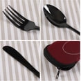 thumbnail image 3 of Wekioger Couverts de Camping Noirs, Ensemble de 6 Pcs en Acier Inoxydable pour le Dîner avec Étui, 3 of 7