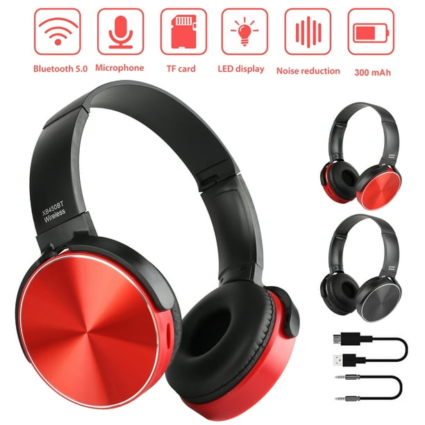 Bluetooth Headphones, TSV Stereo Wireless Bluetooth Headphones Over Ear with Noise Cancelling