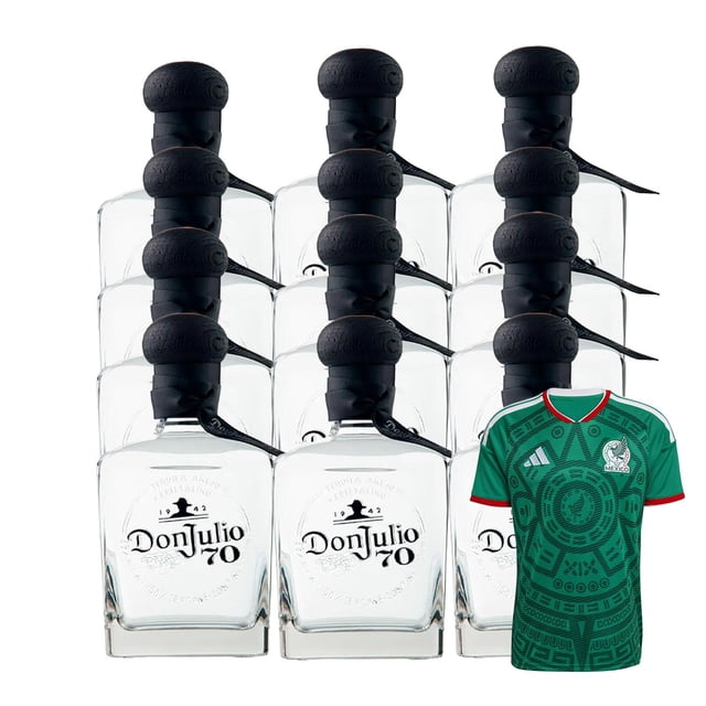 12 Tequila Don Julio 70 Añejo 700 ml + Jersey Verde