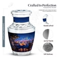 thumbnail image 2 of MUKTIVE Music Cremation Urns for Ashes, Blue Decorative Funeral Urn, Memorial Keepsake Urn, Burial Urns for Mother & Father, Remembrance Gift for Loss (1 Large & 4 Keepsake), 2 of 7