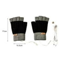 thumbnail image 5 of 2Pcs/Pair Half Finger Gloves Wool Knitting No Overheating Low Current Design Elastic Perfect Fitting Keep Warm Acrylic Blocking Socket Heated Gloves for Student, 5 of 7