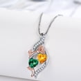 thumbnail image 4 of Taioiat Double Birthstone Necklaces for Women 18K Gold Plated Birthstone Rose Flower Jewelry Anniversary Valentines Day Mother's Day Birthday Gifts for Her Wife Girlfriend Mom, 4 of 7
