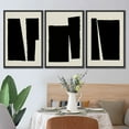 thumbnail image 3 of PixonSign Framed Canvas Print Wall Art Set Geometric Black Contemporary Color Block Abstract Shapes Illustrations Modern Art Minimalism Decorative for Living Room, Bedroom, Office - 16"x24"x3 Black, 3 of 5