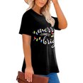 thumbnail image 5 of XCHQRTI Christmas Tree Shirt for Women Plus Size Tshirt Short Sleeve Graphic Top, 5 of 11