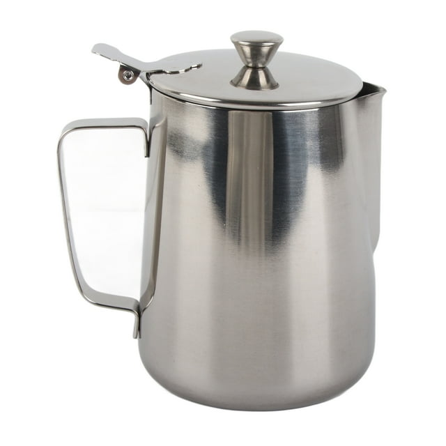 Tasse à café en acier inoxydable avec couvercle pour café latte art (1 000 ml)