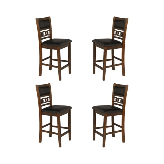 New Classic Furniture Gia Solid Wood Counter Chair in Brown (Set of 4)