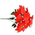 thumbnail image 3 of Flor de nochebuena artificial Flor de Navidad falsa para decoración floral de simulación de oficina en casa, 7 ramas Sweethay HA6994-02B, 3 of 6