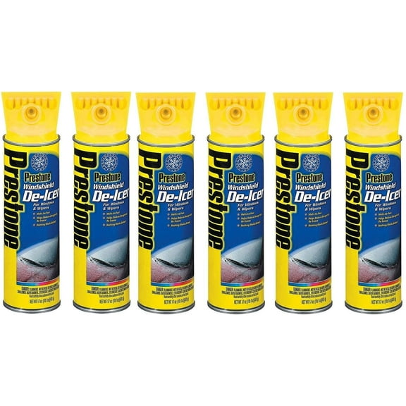 Prestone AS244 17oz Aerosol Windshield De-Icer, 6 Count