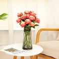12PCS Artificial Silk Flowers Realistic Roses Bouquet Long Stem for