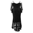 thumbnail image 5 of Vestido de retazos grande para mujer, falda envolvente a la cadera, manga larga, informal, vestido de columpio, vestido largo Wmkox8yi  FGJ1423, 5 of 5
