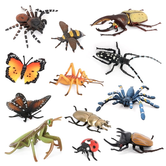 Insect Toys Figures 12PCS Animal Toys Figurines Butterfly Plastic Model Decoration Christmas Gift
