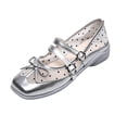 thumbnail image 2 of EKVAHL Women's Orthopedic Mary Jane Flats, Mesh Polka Dot Ballet Shoes, Arch Support Office Daily Dress Shoes White, 2 of 4