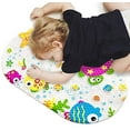 thumbnail image 3 of Cartoon Non Slip Bathtub Mat for Kids, Non-Slip Bath Shower Mat Massage Mat Floor Tub Mats for Toddlers Children Baby with Strong Suction Cups, 15.5 * 27 Inch Clear Sea Animal, 3 of 8