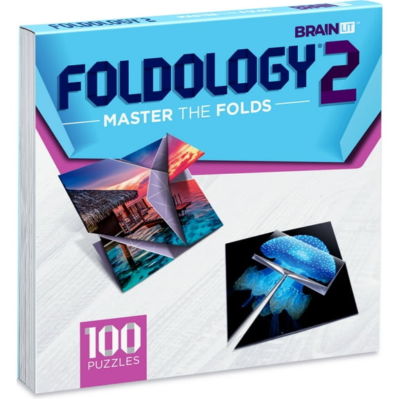 FOLDOLOGY 2 - Master The Folds. Origami Puzzle Game, 100 Brain Teasers for Teens and Adults, Ages 10 