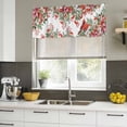 thumbnail image 5 of 2 Pack Valances for Windows, Cardinal Bird Window Valances for Living Room/Bedroom/Bathroom, Winter Poinsettia Berry Pine Cones Floral Light Filtering Kitchen Curtain Valance 42"W x18" L, 5 of 9