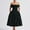 001 Black, variant on Women's Elegant Off The Shoulder Dresses Solid Color A-Line Swing Dress Wedding Evening Party Midi Dress with Pockets