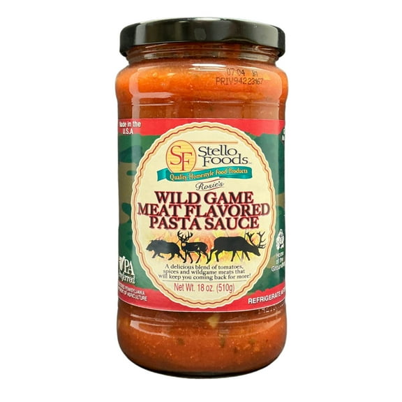 Stello Foods - Rosie's Wild Game Meat Flavored Sauce 18 oz, Gluten Free, No Corn Syrup, PA Preferred, Cholesterol Free