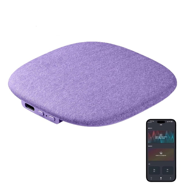 Wireless Speaker with Bluetooth 6.0, Compact 3.84 x 3.84 x 0.47 Inch Size, App-Controlled Audio for Personalized Sleep Aid & Relaxation(Yellow,1 pcs)
