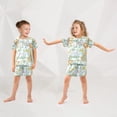 thumbnail image 3 of joogoo Zoo Elephant Monkey Giraffe Pattern Pajama Sets Short Sleeve Cotton 2-Piece Sleepwear 10Y, 3 of 7