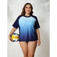 thumbnail image 6 of Alove Women's Plus Size Short Sleeve Swim Shirt Top Color Blocked UPF 50+ Rashguard, 6 of 6
