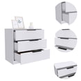 thumbnail image 4 of Trent Home Commode Moderne à 3 Tiroirs en Bois d'Ingénierie en Blanc, 4 of 7