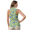thumbnail image 2 of KEIAHUAN Blue Butterfly Womens Sleeveless Golf Shirts Moisture Wicking 1/4 Zip Up Lemon Print Athletic Shirts Breathable Soft Racerback Tennis Sport Tops with 2 Side Pockets, 2 of 7
