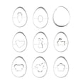 thumbnail image 1 of Naiovety Molde para galletas de Pascua de 9 piezas, molde para galletas con forma de huevo de Animal, molde lavable para sándwich de Chocolate, Herramientas y accesorios para hornear, 1 of 6