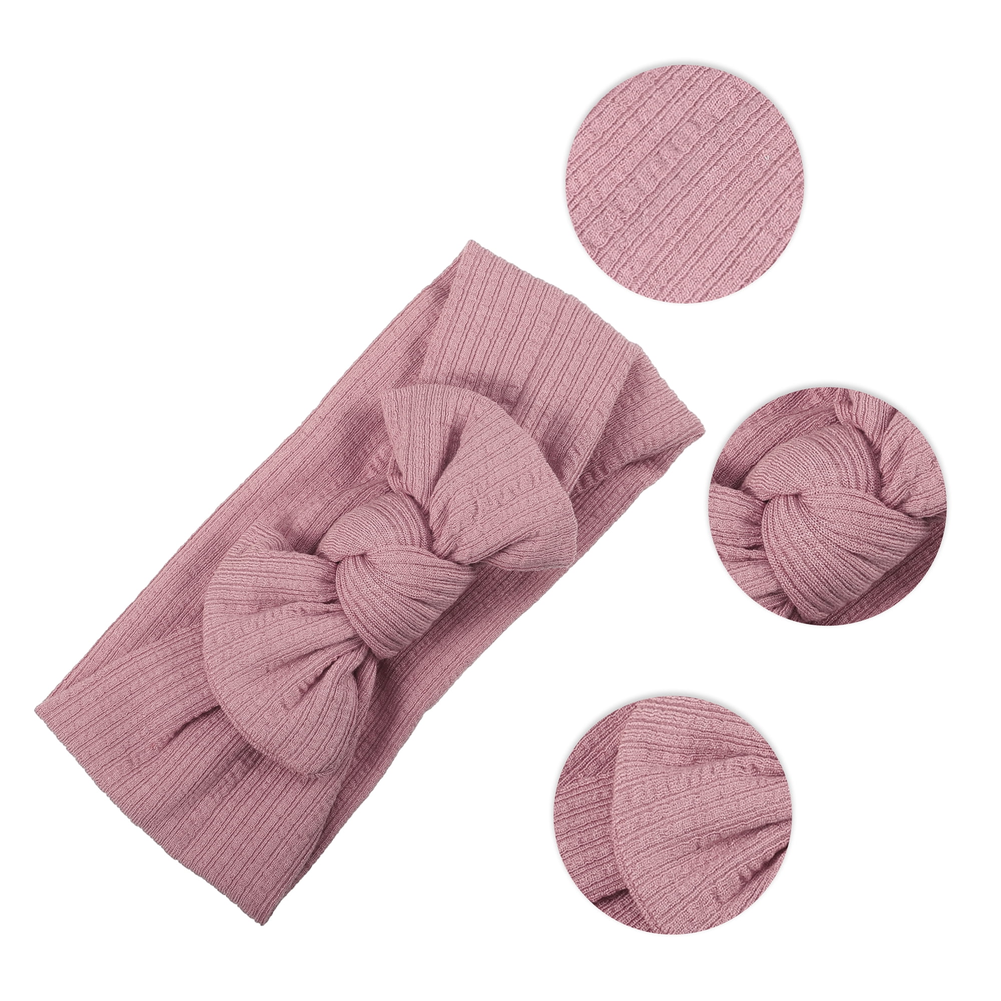 Unique Bargains Fashion Stripe Bow Headbands for Girls 6.69"x2.95" 2 Pcs Deep Pink, Yellow