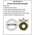 thumbnail image 3 of 4 Foot (48 inch) L.E.D. Christmas Wreath, 3 of 6