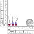 thumbnail image 2 of Gem Stone King 925 Sterling Silver Red Created Ruby and Blue Tanzanite Pendant Earrings Set for Women (4.12 Cttw, Gemstone July Birthstone, with 18 inch Chain), 2 of 4