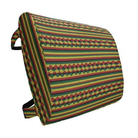 

Kente Pattern Lumbar Pillow Traditional Pattern in Lively Colors Indigenous Culture Folklore Soft Back Cushion for Office Chairs with Adjustable Straps 14 x 13 Multicolor by Ambesonne
