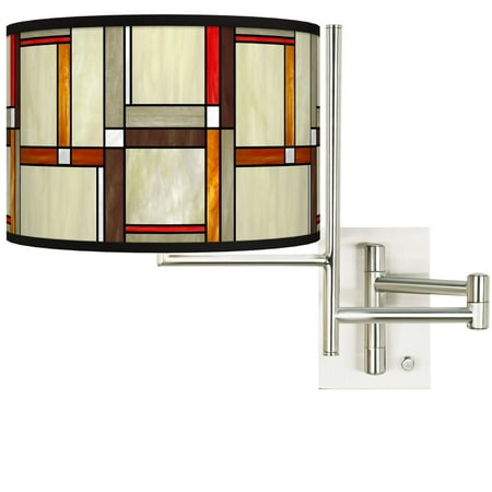 

Giclee Glow Tempo Modern Squares Plug-in Swing Arm Wall Lamp