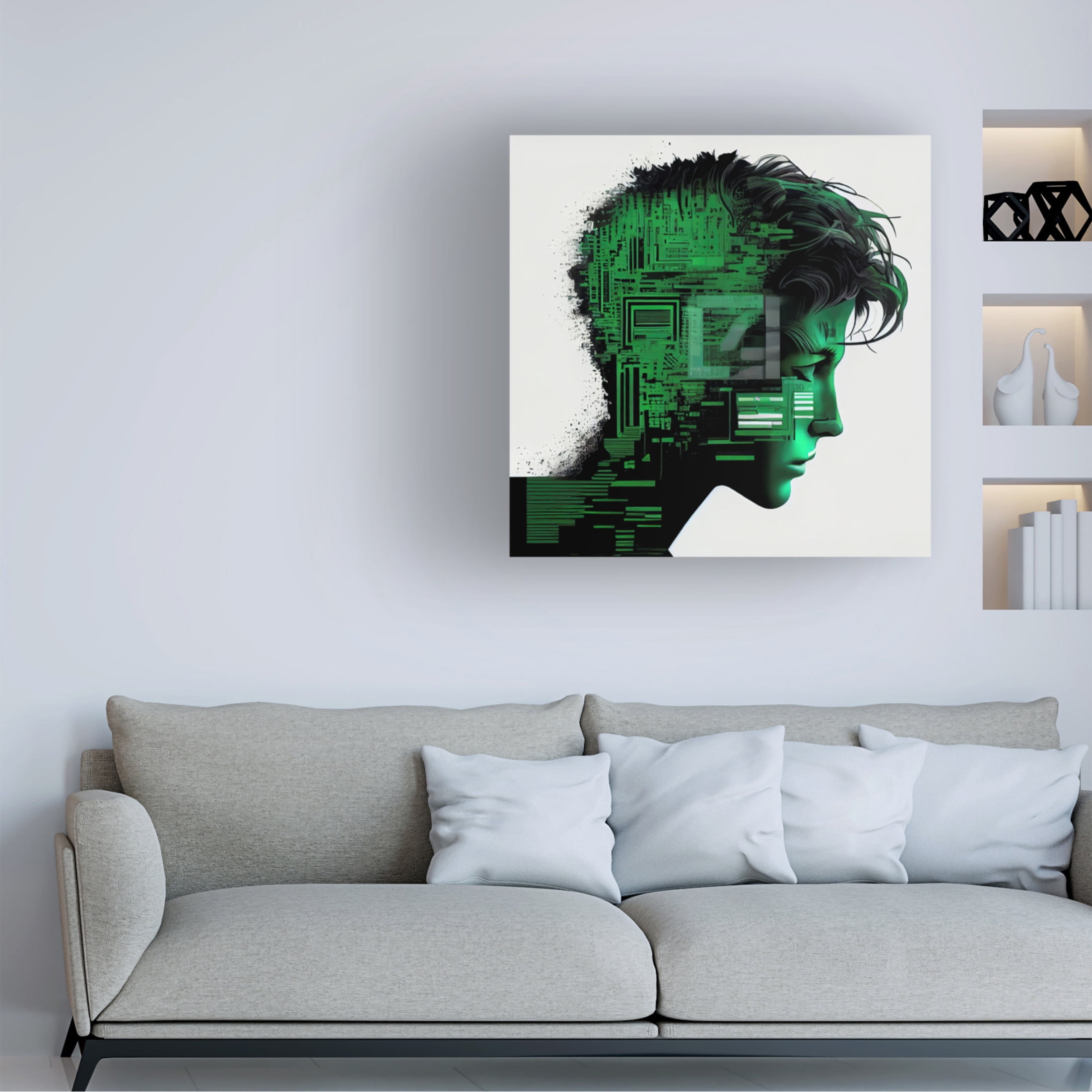 Canvas Wall Art - Sasha 'Gamer Dude II' Wall Art for Living Room, Bedroom, or Office Décor by Trademark Fine Art - 18 x 18 Inches