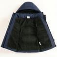 thumbnail image 4 of SonxaHe Little Boys Winter Coat Warm Thickened Hooded Zip Quilted Puffer Coats Kids Fleece Warm Outerwear Windproof Coats Blue,Sized 5-6, 4 of 5