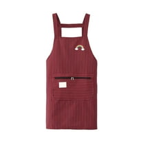 Eespoir Kitchen Cooking Cotton Breathable Apron, Kitchen Household Apron, Oil-proof & Antifoulant Apron, Adjustable Shoulder Straps, for Gardening, Baking, Washing, Red