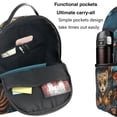 thumbnail image 5 of Lsque Playful Leopard Art Pattern Backpack – School Travel Canvas Daypack with Ergonomic Padded Straps, Multiple Compartments & Leather Handle, 5 of 5