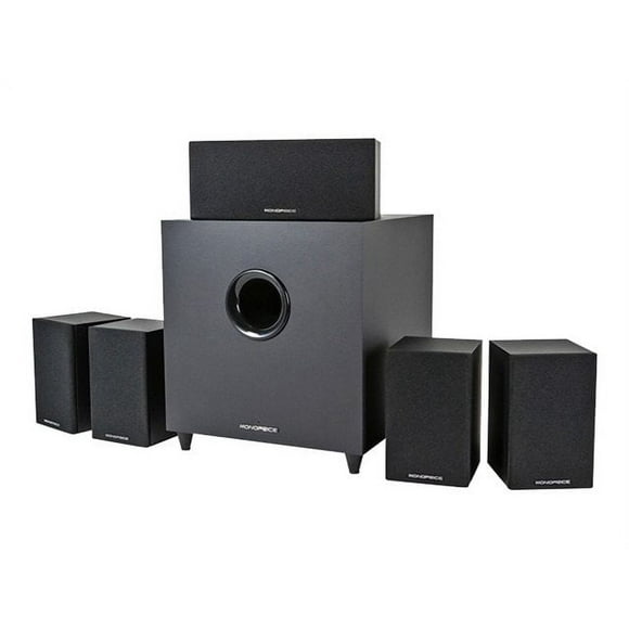 Monoprice 5.1 Channel Home Theater - Speaker system - for home theater - 5.1-channel - black
