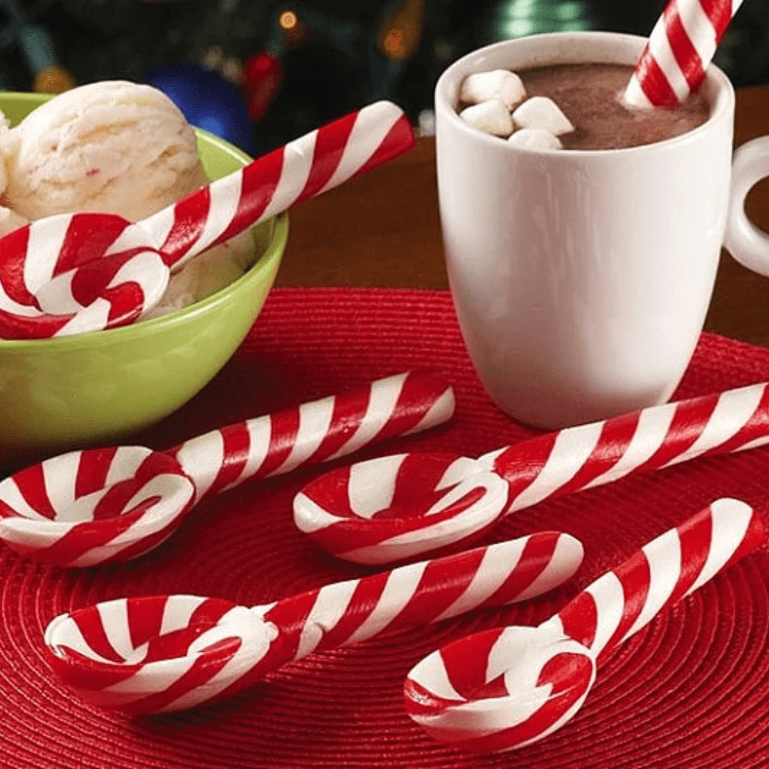 Candy Cane Edible Spoons Peppermint Flavored Candy Hard Candies for Hot Chocolate or Coffee, Sweet Table Decor Christmas Holiday Stocking Stuffer & Party Favors 6-ct. Packs Set of 6 (36 Spoons Total)