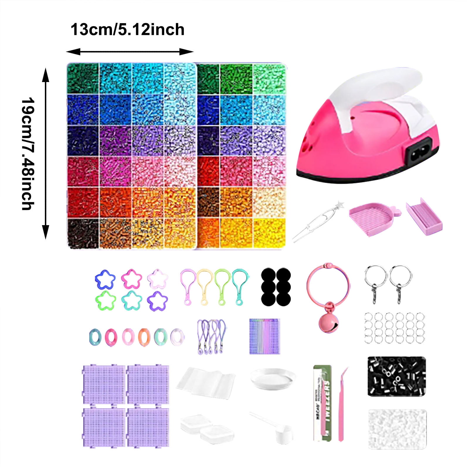 Perler beads complete tool set,Includes bead board, bead picks, and iron Various colors of Perler beads allow you to create your own unique patterns