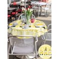 thumbnail image 5 of Outdoor Tablecloth with Umbrella Hole for Patio/Picnic/Party/Camping, Lemon Gnomes Waterproof Table Cloth Round Cover Washable, Summer Botanical Fruit Yellow Buffalo Plaid (Dia 60"), 5 of 8