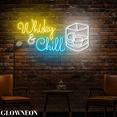 thumbnail image 3 of Glowneon Whiskey & Chill Led Sign For Home Bar Wall Art, Whiskey Sign, 3 of 5